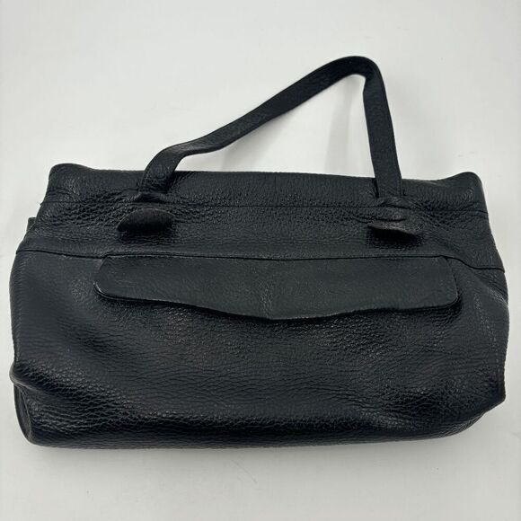 Justin Handbag Casual Vintage Justin USA Made Cowhide Grain Leather Black 10"x6" - Picture 1 of 8